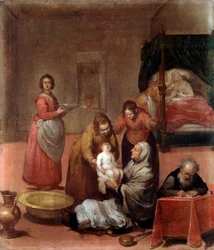 Die Geburt Johannes des Täufers (Detail)
