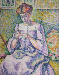 Frau beim Häkeln, 1908