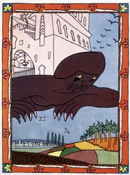 Ein Genie - in „Tausendundeine Nacht“ ill. von Lucien Laforge (1889-1952)