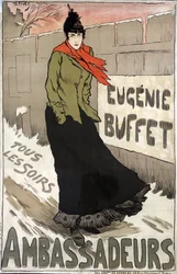 Eugenie Buffet (1866-1934), französische Volkssängerin, jeden Abend im Ambassadeur