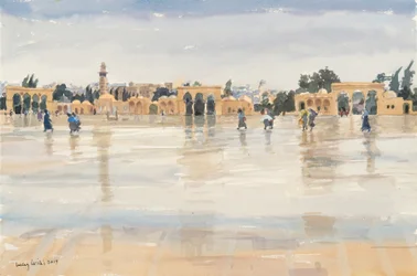 Wind und Regen auf dem Tempelberg, Jerusalem