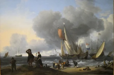Niederländer besteigen eine Yacht