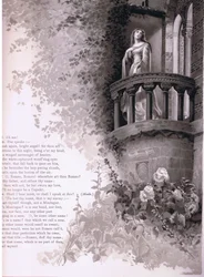 Julia, ach ich! Romeo, sie spricht, Illustration aus Romeo und Julia