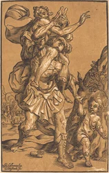 Aeneas rettet seinen Vater aus Troja
