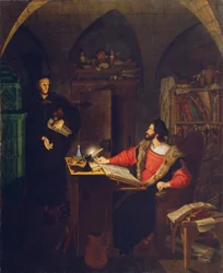 Faust und Mephisto in der Studierstube