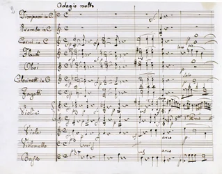 Notenblatt der Sinfonie Nr. 1 in C-Dur (1799-1800), Mailand, Bibliothek des Konservatoriums