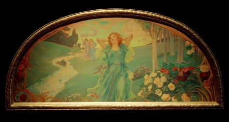 Drei Mädchen am Bach