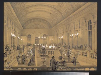 Die Treppe des kaiserlichen Bolshoi-Kamenny-Theaters in St. Petersburg