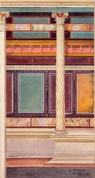 Architektonischer Stil Fresko im Cubiculum, Haus der Silberhochzeit, Pompeji, 1897
