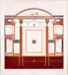 Wanddekorationen aus dem Haus der Silberhochzeit, Pompeji, 1897