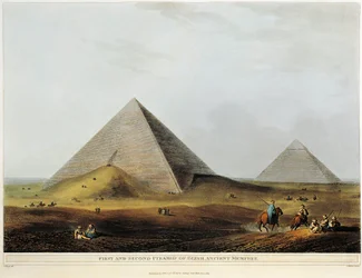 Arabische Behausung auf antiken Ruinen entlang des Menuf-Kanals in Ägypten, aus Views in Egypt