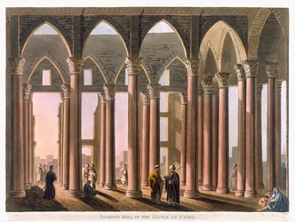 Josephssaal in der Zitadelle von Kairo, Tafel 31 aus „Views in Egypt“, gestochen von Thomas Milton (1743-1827), veröffentlicht von Robert Bowyer (1758-1834), 1802