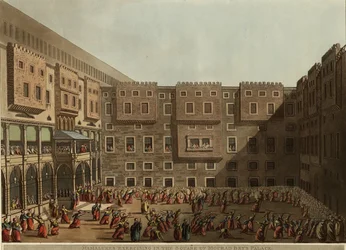 Mamluken üben auf dem Platz des Murad Bey Palastes, 1802