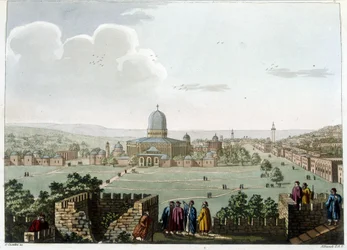 Der Tempel Salomos (Moschee in Jerusalem) - in „Ansichten in den osmanischen Herrschaftsgebieten, in Europa, in Asien und einigen Mittelmeerinseln“ von den Originalzeichnungen von Luigi Mayer, London