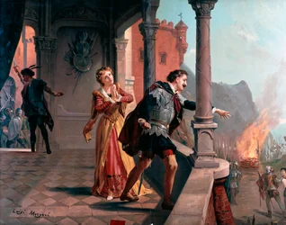 Illustration für Manrico-Arie, Di quella pira Akt III, in Il trovatore, Oper von Giuseppe Verdi
