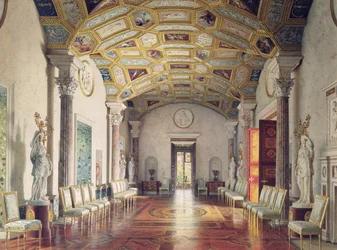 Die Große Achat-Halle im Katharinenpalast in Zarskoje Selo, 1859