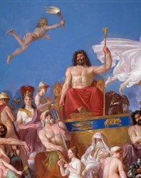 Rat der Götter auf dem Olymp - Detail des Gewölbes im Saal der Ilias von Luigi Sabatelli (1772-1850), 1819-1825, Florenz, Palazzo Pitti