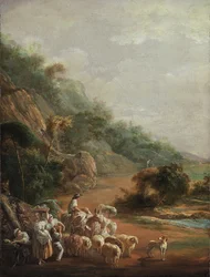 Szene mit Dorfbewohnern, 1786