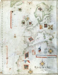 Portolankarte von Westeuropa und Nordafrika, 1578