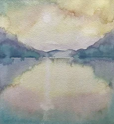 Pastellfarbener Bergsee
