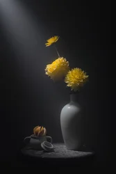 Stillleben mit goldenen Blüten
