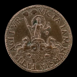 Neptun in einem See-Wagen [Rückseite]