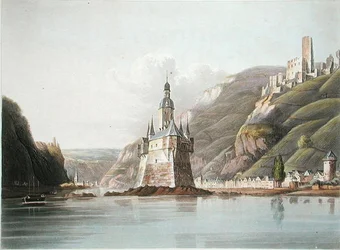 Burg Pfalz und die Stadt Laub, Illustration aus 