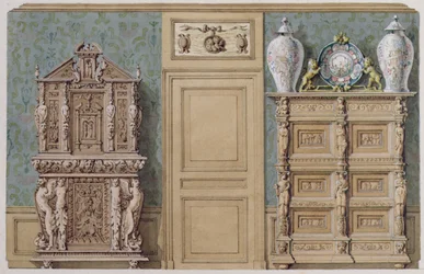 Möbel im Speisesaal in der Rue Fortunee, Haus von Balzac 1847 gekauft
