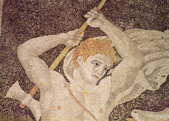 Die Hirschjagd, Detail eines Jägers, aus dem Haus der Entführung der Helena