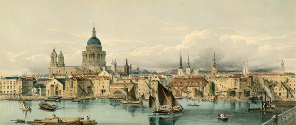 Boote auf der Themse und St. Paul