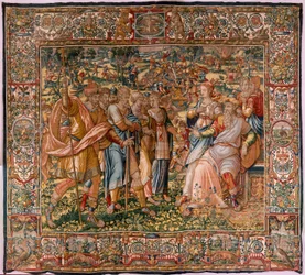 Geschichte von Gideon. Joash wird informiert, dass Gideon den Altar von Baal zerstört hat.