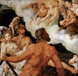 Mars und Venus im Netz des Vulkan gefangen, um 1540. Maße: 96 x 99 cm. Kunsthistorisches Museum, Wien