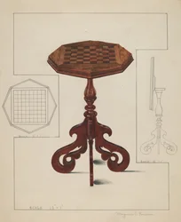 Schachbrett-Tischplatte, ca. 1936
