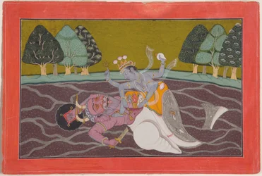 Matsya, die Fischinkarnation Vishnus, um 1745