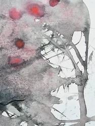 Karmesinroter Zweig Abstrakt