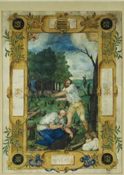 Kalenderseite für November, Baumfällen, aus einem Stundenbuch, ca. 1550-60