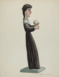 Geschnitzter und bemalter Santo - Santa Rita, 1935-1942