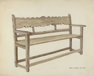 Kirchenbank - Holz, ca. 1937