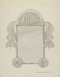 Kleiner Zinnrahmenspiegel, ca. 1937