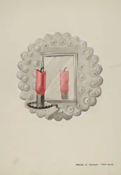 Zinnspiegel-Kerzenleuchter, ca. 1937