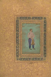recto: Porträt von Prinz Danyal, Folio aus dem Shah Jahan Album