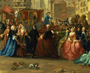 Die Messe von Madrid auf der Plaza de la Cebeda (Detail)