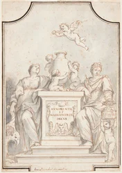 Entwurf für ein monochromes Gemälde, Kirche von Corpus Domini, Bologna, Italien