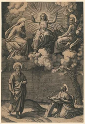 Jesus Christus, die Jungfrau und Johannes der Täufer mit den Heiligen Paulus und Katharina