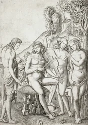 Apollo lehrt die Grazien die Musik