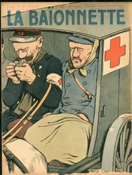 Titelblatt von „La Baionnette“, Satirisch in Farben