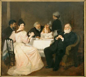 Francisque Sarcey, Literaturkritiker, im Haus der Tochter von Adolphe Brisson