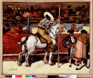 Picador und Matador in der Stierkampfarena