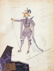Kostümentwurf für Don Giovanni für die Aufführung Don Giovanni oder der bestrafte Wüstling, an der Opéra-Comique