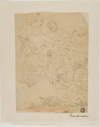 Skizzen von Figuren, Landschaft